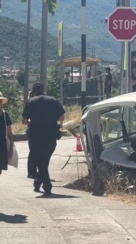 White van demolished at Bar, Montenegro railway crossing