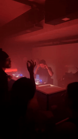 DJ performs at dimly lit Paris club