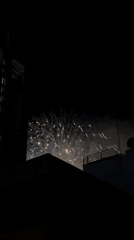 Fireworks display over Nha Trang Ward buildings