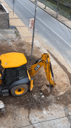 Construction work and street life documented in Zlatograd, Bulgaria