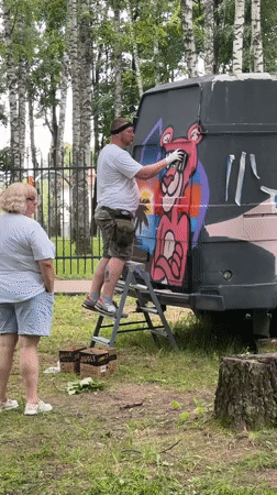 Street art festival in Dmitrov with live music and car decorating