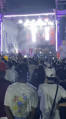 Nighttime outdoor concert draws crowds in Tinaquillo, Venezuela