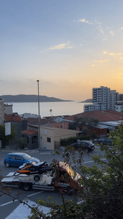 Evening coastal views captured in Rafailovići, Montenegro