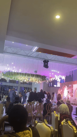 Wedding reception celebration in decorated Arusha venue