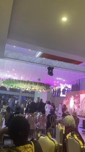 Wedding reception celebration in decorated Arusha venue