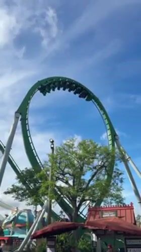 Theme park visitors capture Marvel attractions at Universal Orlando