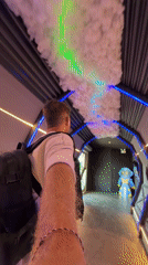 Late-night visitor explores futuristic entertainment facility in Denpasar