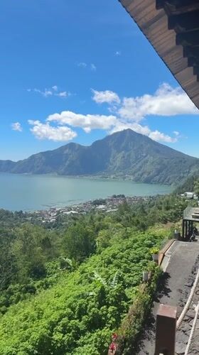 Panoramic mountain landscape captured in Kintamani, Indonesia