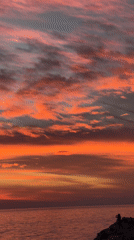 Fiery Adriatic sunset over Novigrad, Croatia