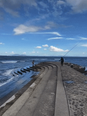 Early morning fishing activity observed on Senggigi pier