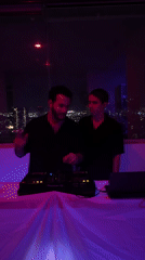 Early morning DJ session on rooftop in Mexico