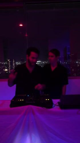 Early morning DJ session on rooftop in Mexico