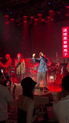 Live band performs at nightclub in Liangjiang, China