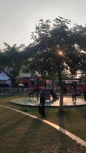 Morning visit to a public park in Pagerwojo, Indonesia