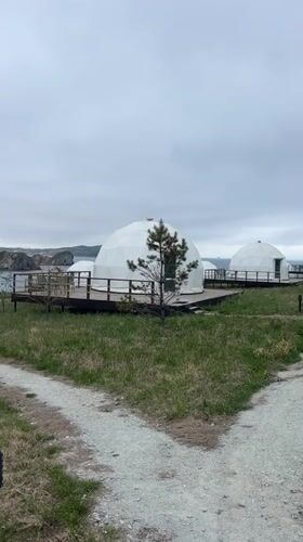Glamping domes observed on Russian waterfront near Zarubino