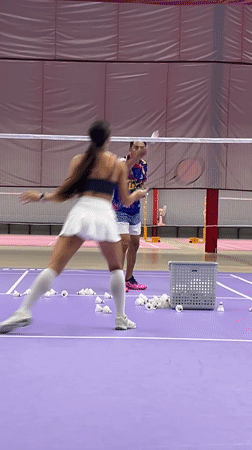 Badminton session on a purple indoor court, Ko Samui
