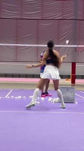 Badminton session on a purple indoor court, Ko Samui