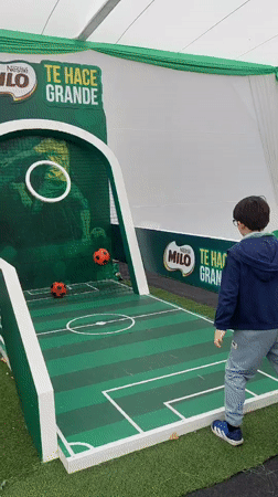 Milo promotional event with games and sampling in Santiago