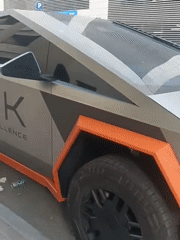 Custom Cybertruck-style vehicle spotted on Dubai street