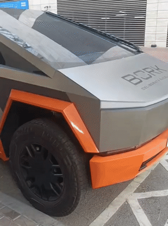Custom Cybertruck-style vehicle spotted on Dubai street