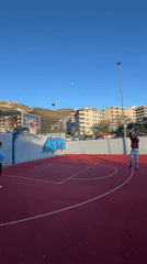 Afternoon basketball games documented at Montenegro coastal courts