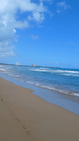 Tranquil beach scene documented in Luquillo, Puerto Rico