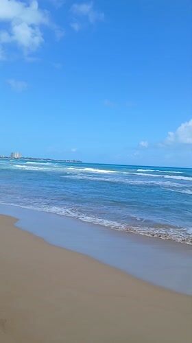 Tranquil beach scene documented in Luquillo, Puerto Rico
