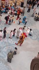 Crowd gathers in Moscow shopping mall