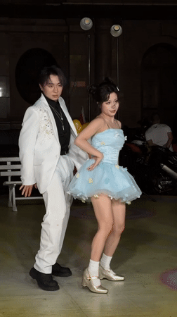 Entertainment performers captured during nighttime event in Nan'an District