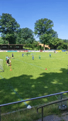 Youth soccer match and training on a sunny day in Gessertshausen