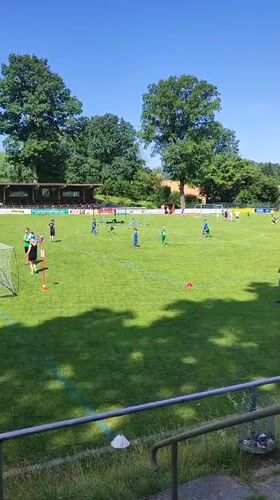 Youth soccer match and training on a sunny day in Gessertshausen