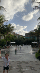 Evening scenes captured around West Palm Beach plaza and walkways