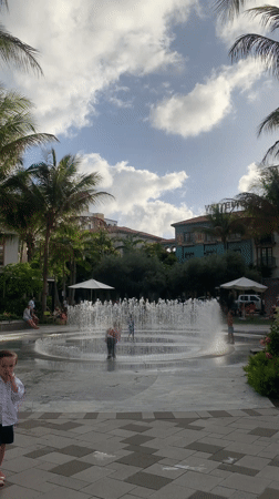 Evening scenes captured around West Palm Beach plaza and walkways