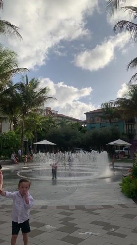 Evening scenes captured around West Palm Beach plaza and walkways