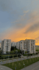 Sunset captured over Tbilisi residential buildings May 6