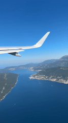 Aircraft passenger captures aerial view over Montenegro bay