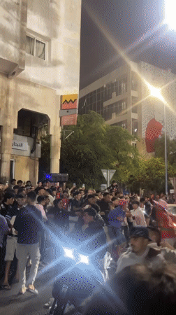 Safi streets packed with fans celebrating a national team result