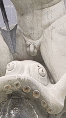 Tourist documents Neptune Fountain and Piazza Navona street scenes