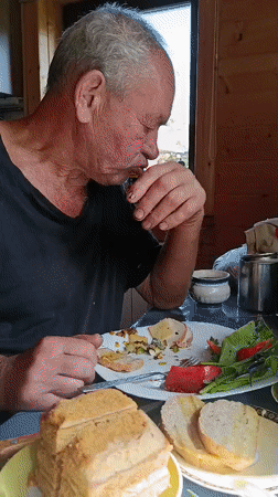 Late summer breakfast spread in Verея, Russia