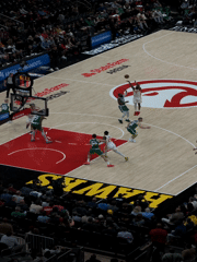 Atlanta Hawks game and sports venue activity documented