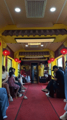 Traditional singer performs for passengers on Huế tour train