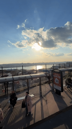 Man Records Scenic Golden Horn Views from Beyoğlu Overlook