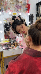 Traditional Chinese styling sessions documented at Panyu District studios