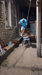 Backyard swings and selfies on a summer evening in Semey