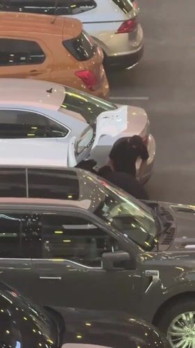 Nighttime parking lot activity documented in Mexican town