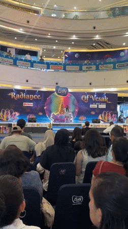Young singer performs at Vesak celebration in Jakarta mall