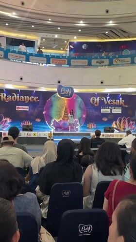 Young singer performs at Vesak celebration in Jakarta mall