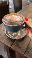 Café afternoon in Bellingen, lattes and greenery.