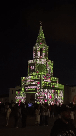 Light show draws crowds to historic tower in Kazan