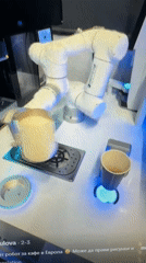 Robotic arm demonstrates coffee-making capabilities in Sofia